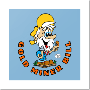 Cute Gold miner Bill gold Rush gang Oronoco, Minnesota original art fritts Cartoons 2023 Posters and Art